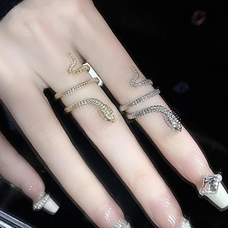 Niche Design Snake Snake High-End Sense Open Ring Light Luxury Personality Tide Index Finger Ring