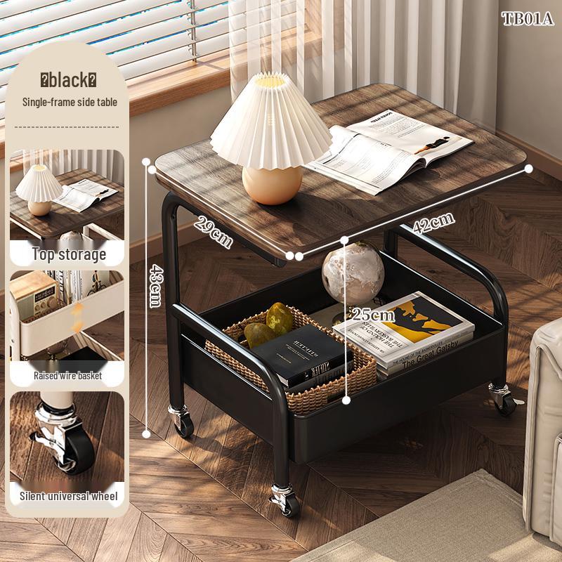 Beweglicher mehrstöckiger Snack- und Kaffeetisch: Faltbares Regal für Wohnzimmer & Schlafzimmer