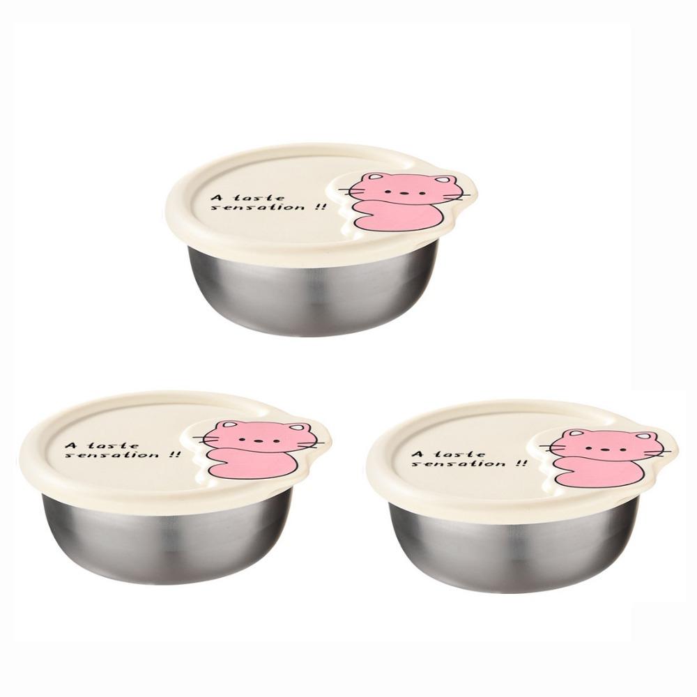 3Pcs 170ML Stainless Steel Sauce Cup Leak-proof Salad Dressing Container Dipping Box for Home