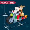JOYFY 7 רגל ארוך מתנפחים לחג המולד קישוטים חיצוניים סנטה רוכב על אופנוע עם אייל לחג המולד קישוט דשא למסיבה