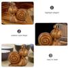 Snail Wood Carving Ornament Crafted from Green Sandalwood Handmade Decorative Sculpture for Shelf Desk or Display