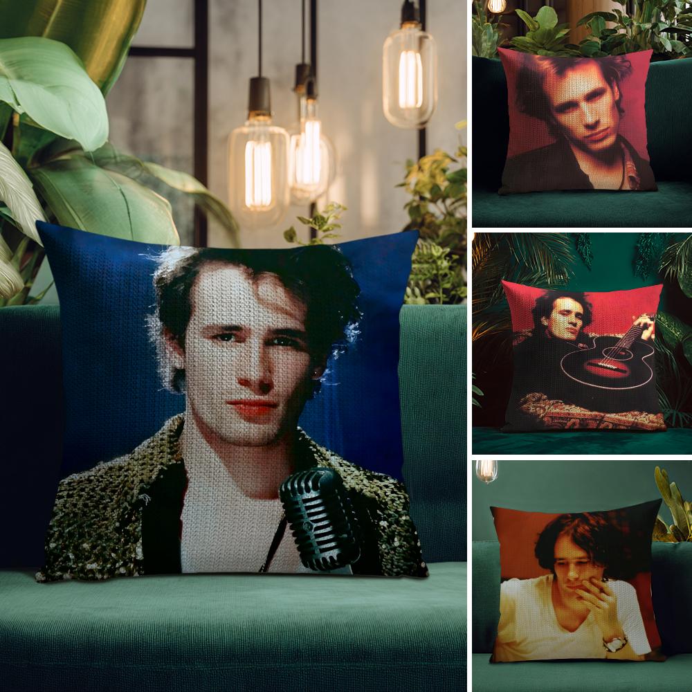 Singer J-Jeff Buckley Cushion Cover Natural Linen Pillow Case Double-Sided Print Decorative Sofa Pillowcase Home Decor Gift