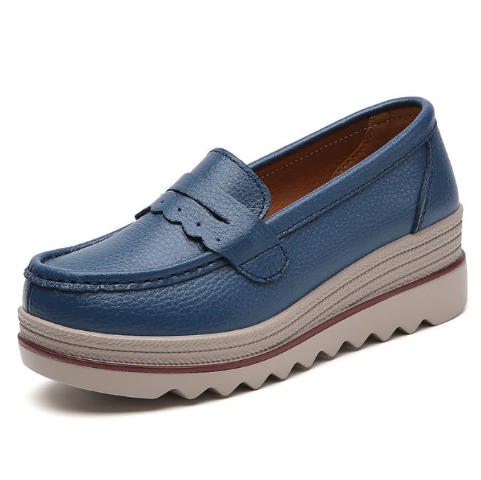 Damesko Fritidssko Dame Flate Sko Loafers Slip on Damesmokasiner Pustende Dame Platform Sneakers Zapatos Mujer