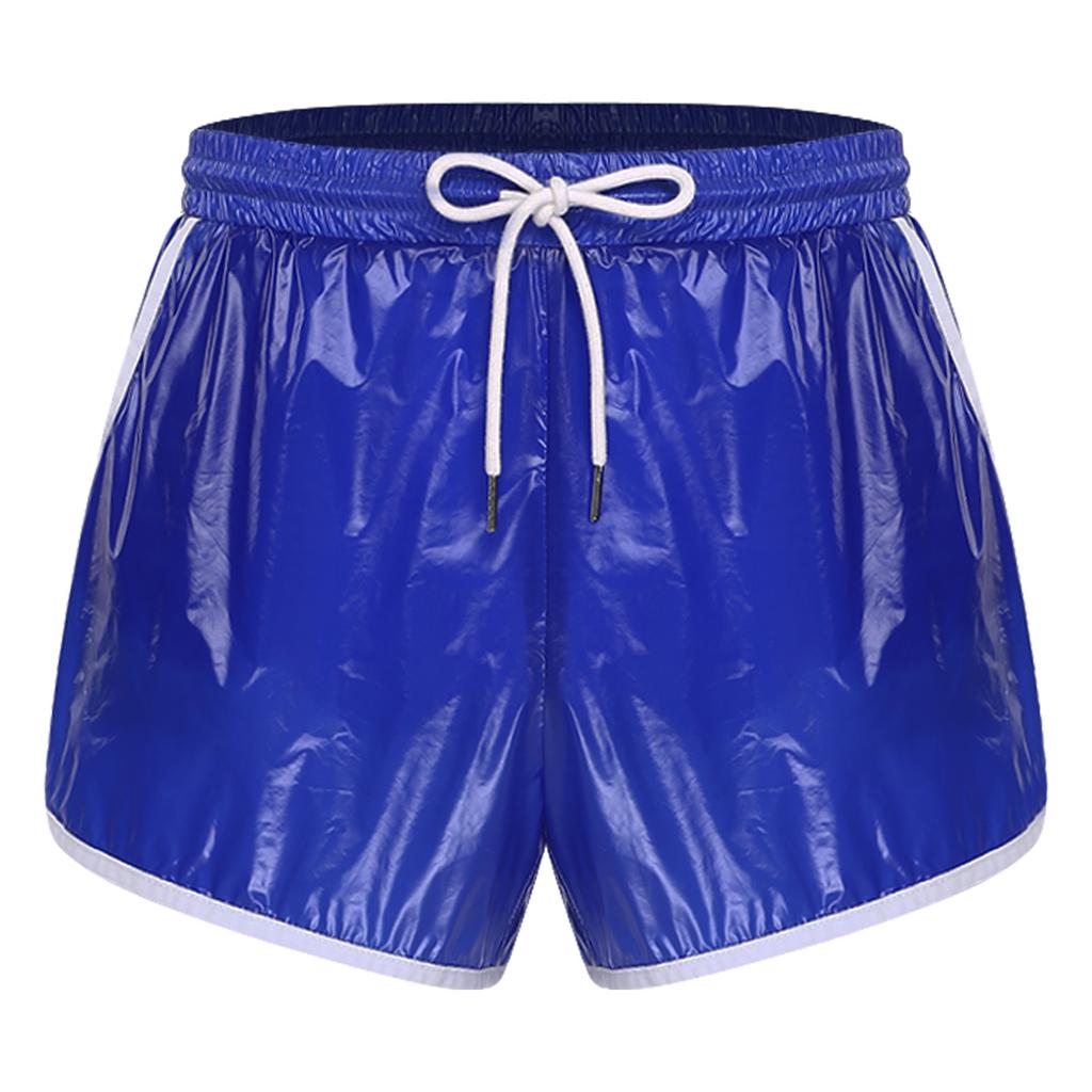 Herren Badehose Color Block Wasserdichtes Design Elastischer Bund Kordelzug Nähte Taschen Trainingsshorts