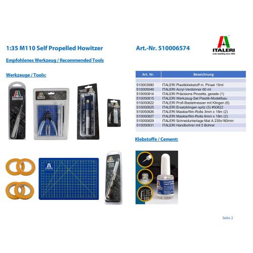 Italeri Tamiya 1/35 Military Series No. 6574 U.S. Army M110 Self-Propelled Howitzer Plastic Model 38574