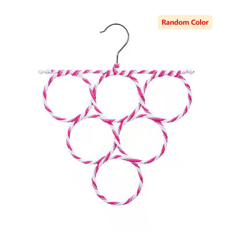 

Бытовая перфорированная вешалка для шарфов, вешалка для ремней, вешалка для галстуков, хранение, необходимая вешалка для шарфов, стойка для хранения, вешалка для шелковых шарфов, подвесное кольцо 6 turns