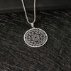 European and American hot-selling stainless steel round hexagram necklace versatile titanium steel men's twelve constellations pendant