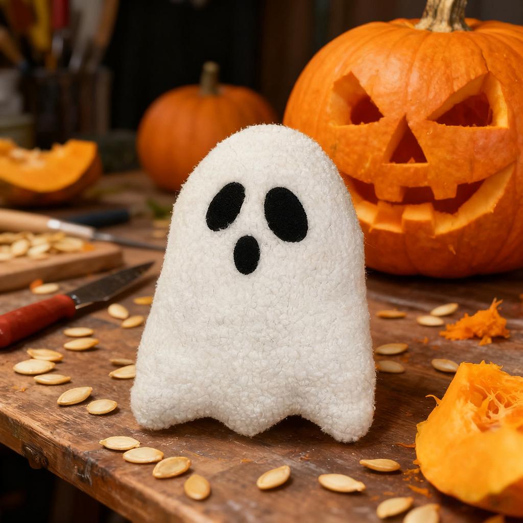Cartoon Doll Simple Style Bedroom Cushion Plush Cartoon Cloud Ghost Pillow Sofa Doll Toy Halloween Gift Decoration