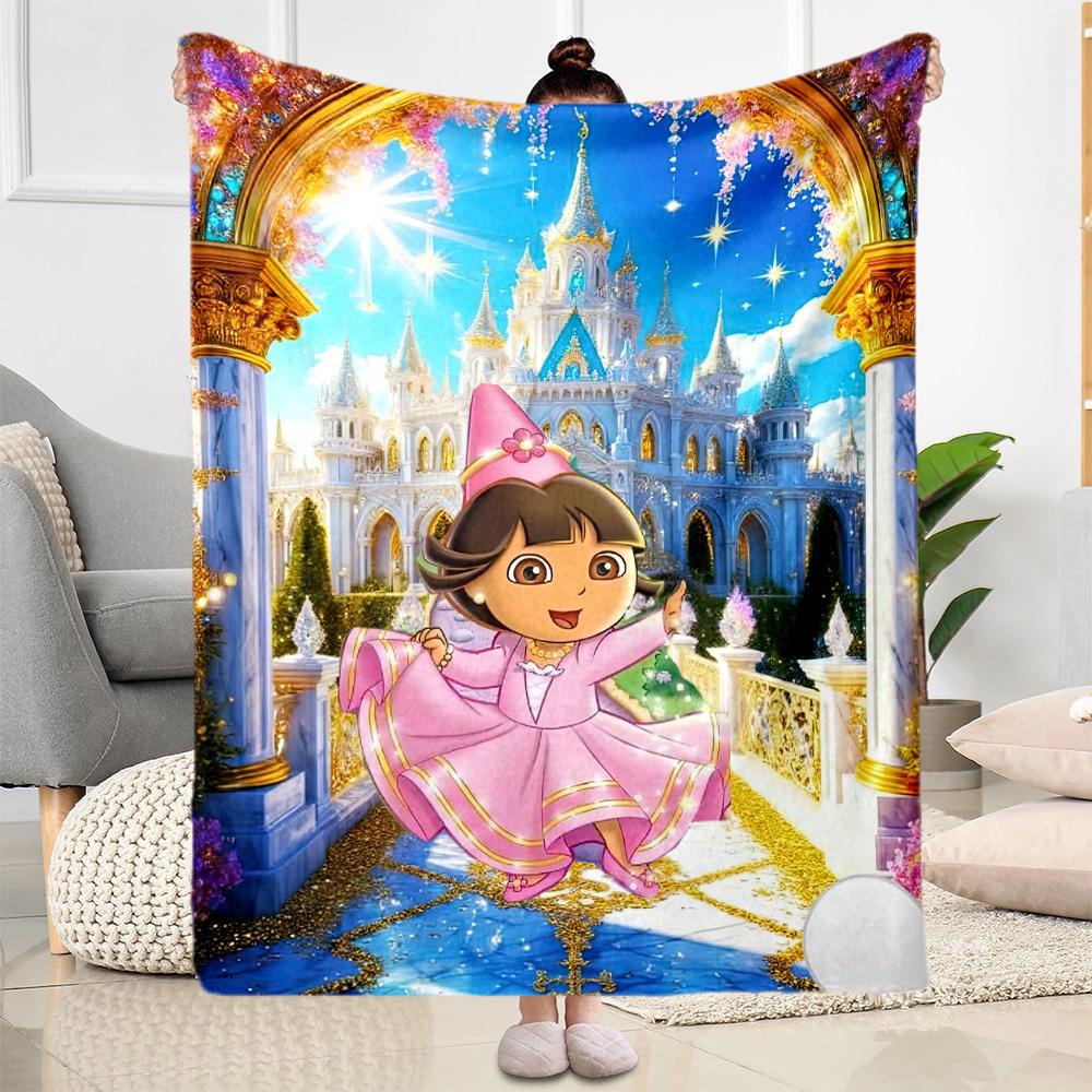 Dora Explorer Blanket Soft Warm Cozy Great for Sofa Couch Bedding Four Seasons Universal Digital Print Ideal Gift for Friends Family Couples Picnic