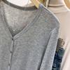 Minimalist style thin single-breasted knitted cardigan women's summer outer sunscreen top, thin drape versatile air-conditioned shirt