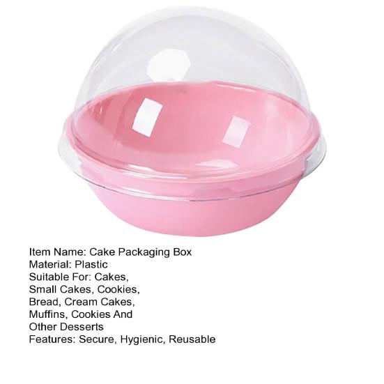 50Pcs Cake Packaging Box Set Transparent Plastic Mini Cupcake Boxes with Secure Lid Bakery Gift Box for Small Cakes Pastries Desserts Cookies