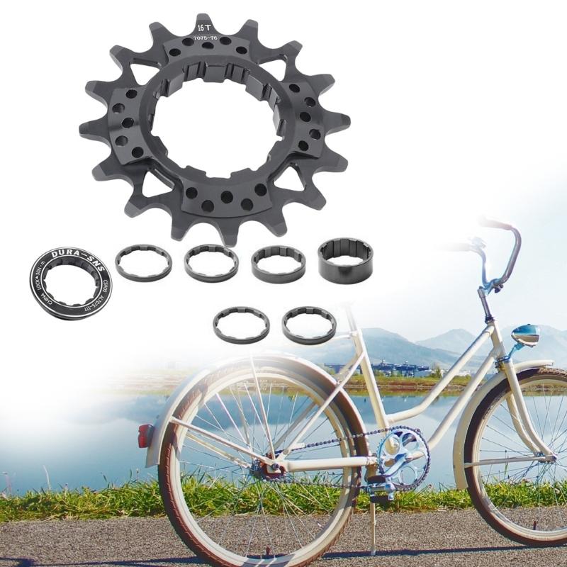 Mountainbikes Single Speed Umrüstsätze mit Distanzstück und Sicherungsringen, 16Z 18Z Fahrräder Single Speed Kassettenritzel