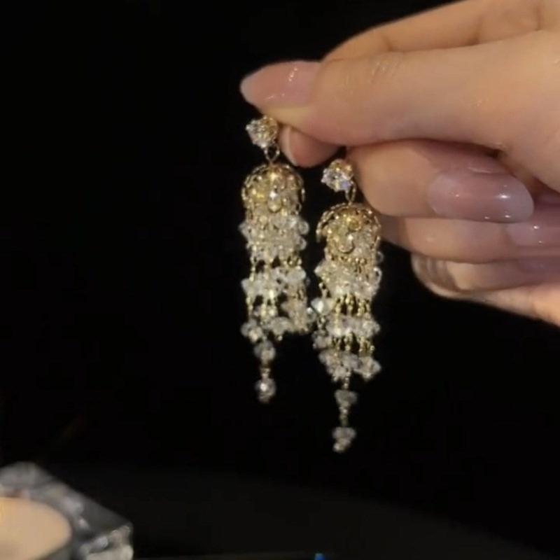 Temperament  Pendant Earring Elegant Jellyfish Tassels Charm Earrings Fashion Small Hoop Earrings Party Jewelry