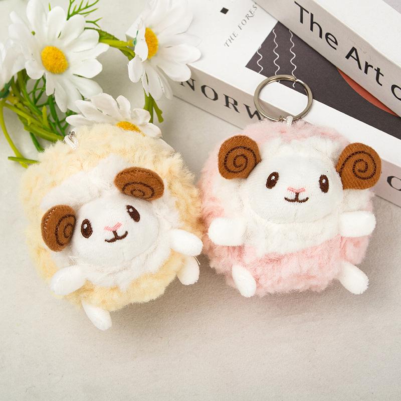 Fluffy Plush Sheep Keychain Cute Mini Soft Touch Bag Charm for Backpack Pendant Nice Birthday Souvenir Gift for Teen Girls