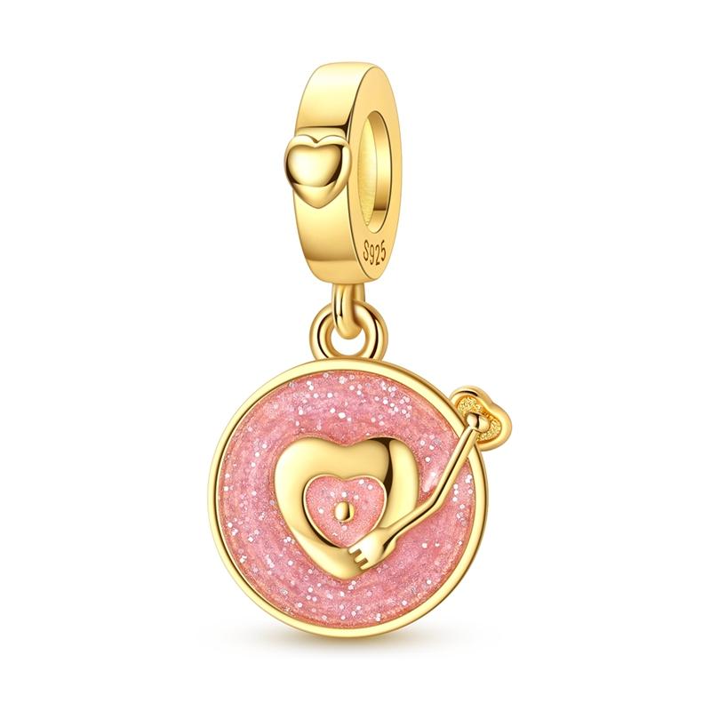 Charms 925 Silver Golden Lucky Star Ballet Shoe Heart Bead Pendant Charms Fit Bracelet Necklace Womens Jewelry
