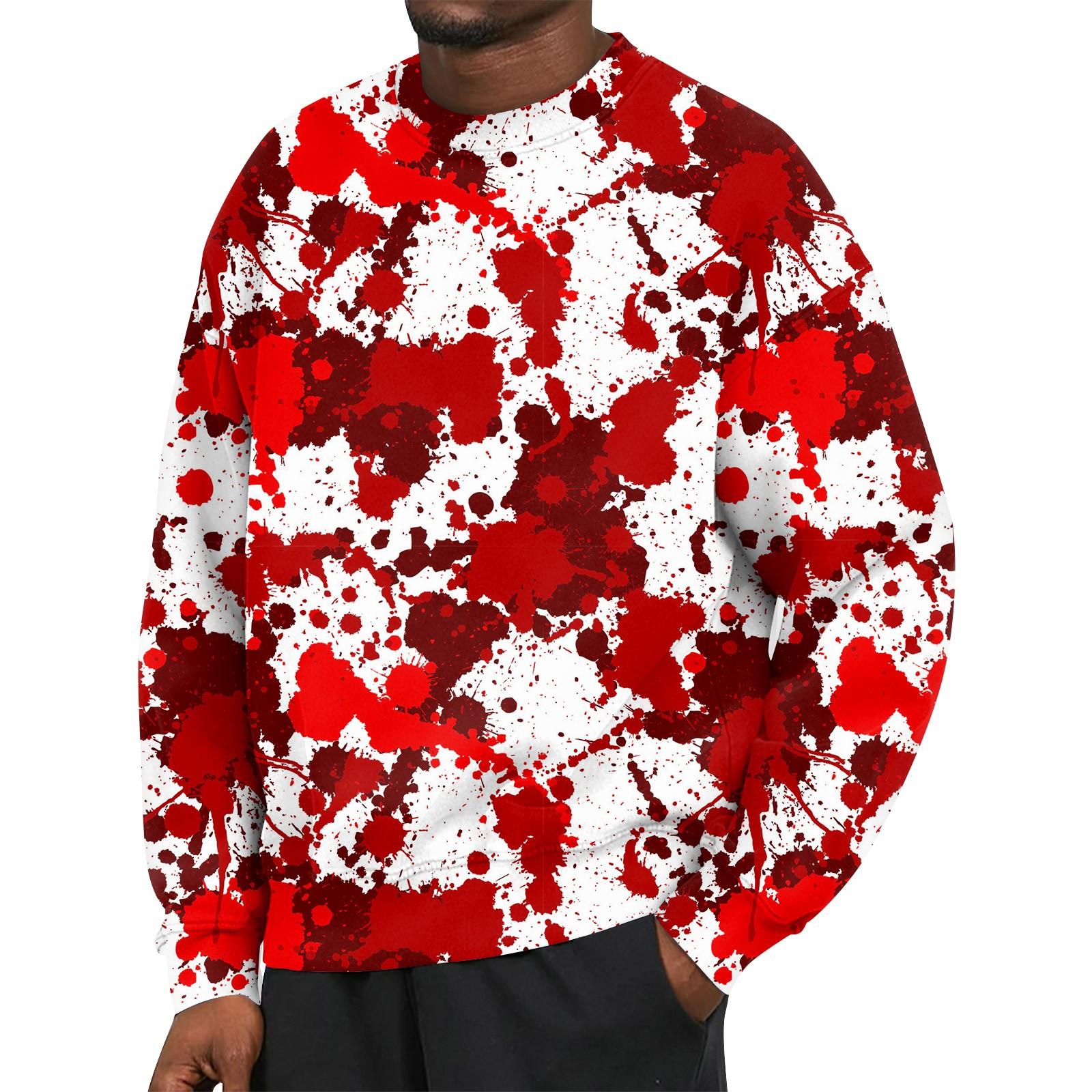 Мужская толстовка с принтом на открытом воздухе, свободная с длинными рукавами и этническим принтом M