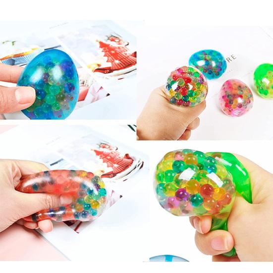 Yousheng Easter Egg Toy Elastic Quick Recovery Colorful Anti-stress Ball Pinch Toy Relieve Boredom Soft TPR Squeeze Egg Children Decompression Toy