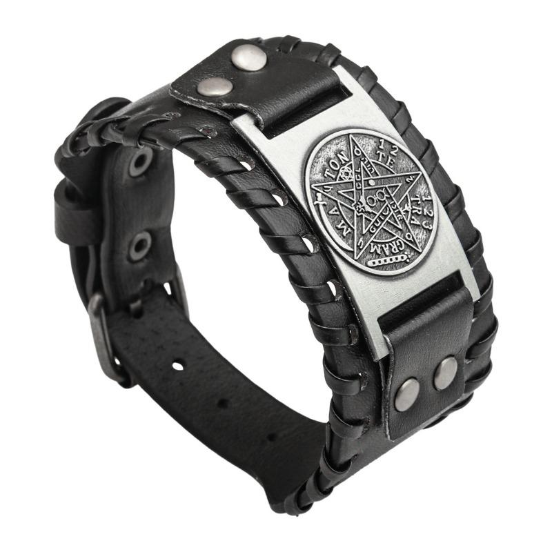 Pirate Vintage Bracelet Compass Men's Wide Bracelet Leather Bracelet