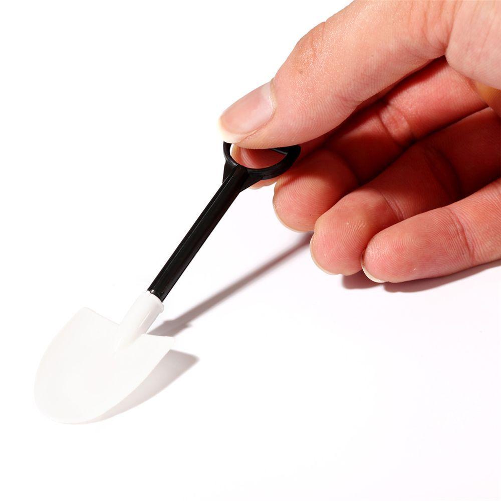 100 Pcs/lot Cute Plastic Party Cutlery Shovel Shape Dessert Stick Ice Cream Spoon Cake Scoop