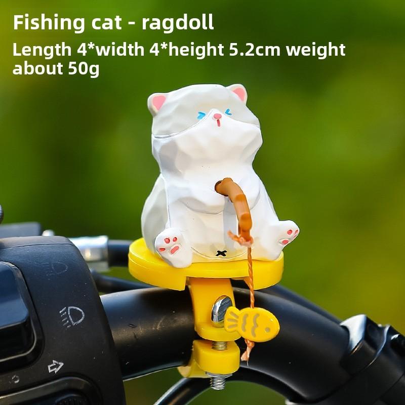 Resin Cat Art Toy With Fishing Motif For Wedding Or Birthday Gift