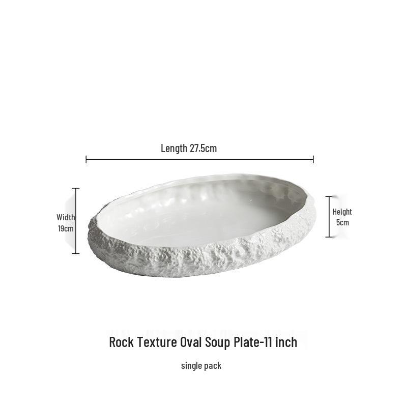 Large Ceramic Rock Texture Seafood Plate for Hotel and Home - 2025 Edition
