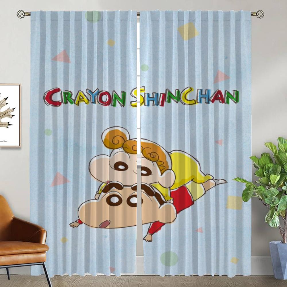 Crayon Modern Living Room Curtains for Camera Partition Anti-mosquito Curtains 2 Pieces Window Curtain Halloween Decoration Home