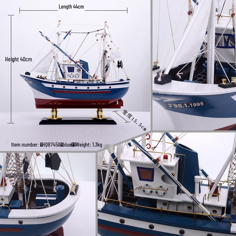 Handmade Wooden Sailboat Model - Smooth Sailing Decorative Craft Boat Birthday Gift