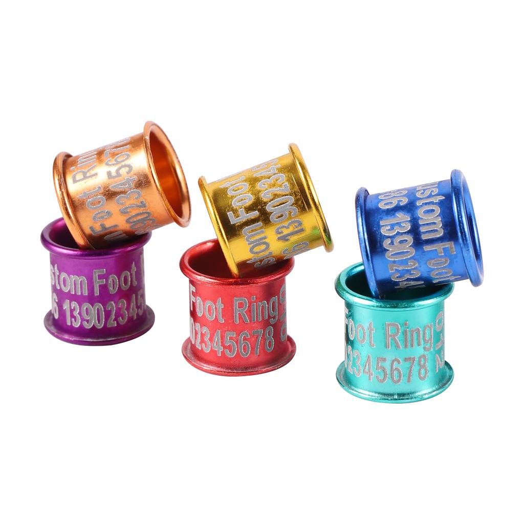 DIY High Quality Custom Aluminum Bird Foot Ring ID 8mm Pigeon Parrot Foot Ring Racing Pigeon Training Identification Ring 20Pcs