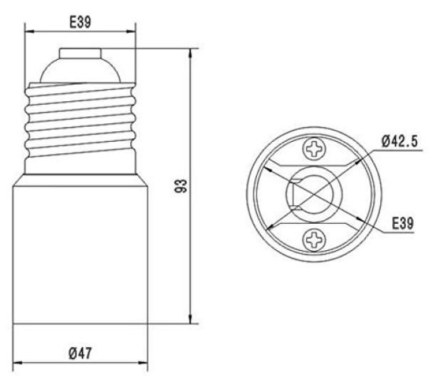 TWDRTDD 3-Piece E39 To E39 Extension Adapter, Base Converter, E39 Base Extension Adapter, E39 To E39 Bulb Socket, Lighting Auxiliary Fixture (93mm)