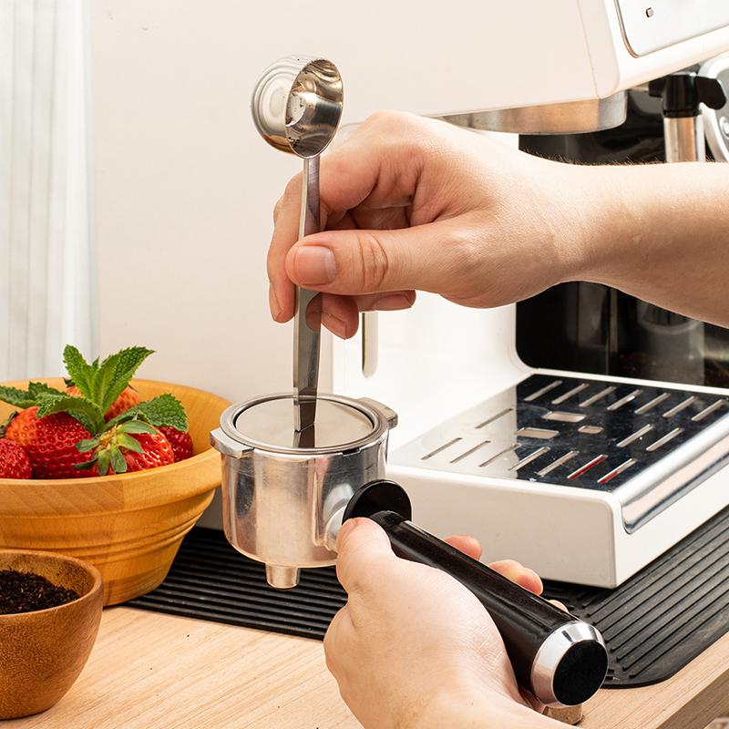 BOLTIFY Stainless steel Coffee Measuring Spoon Scoop With Stand Manual Coffee Beans Mills Press Coffee Grinder Powder Spoon