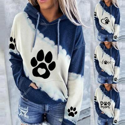 Long-sleeved Hooded Printing Leisure Women's Blouse Women Simple Loose Hoodie Y2k Street Sweatshirt Sportwear Casual Tops