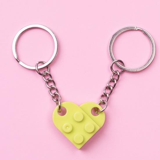 Keychain Couples Key Ring Blocks Show Love for Valentine's Day Anniversaries Birthdays Gifts for Boyfriend Girlfriend