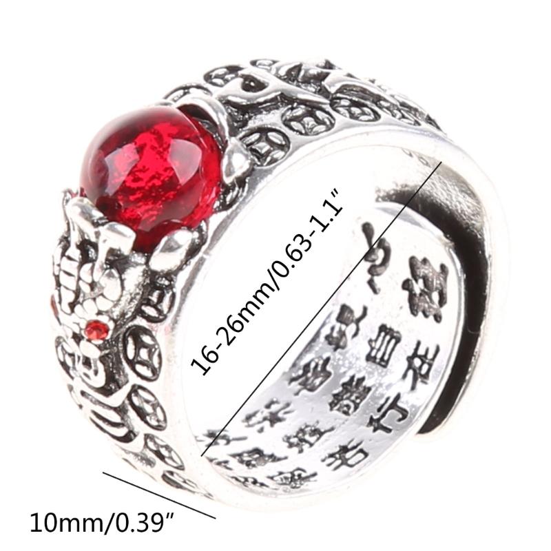 Personality Retro Silver Plated Six Word Truth Ring Gold for Toad Stamper Heart Sutra Ring Men Women Wealth Lucky Jewelr
