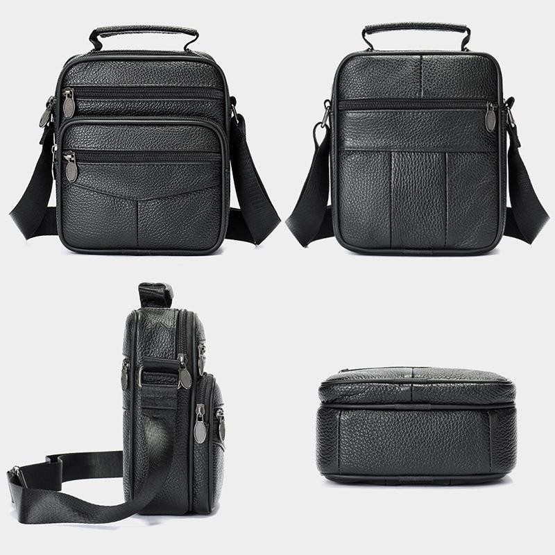 Neue vertikale Umhängetasche aus echtem Leder für Herren, lässige Umhängetasche aus vollnarbigem Leder, verstellbare Business-Umhängetasche aus Leder für Herren