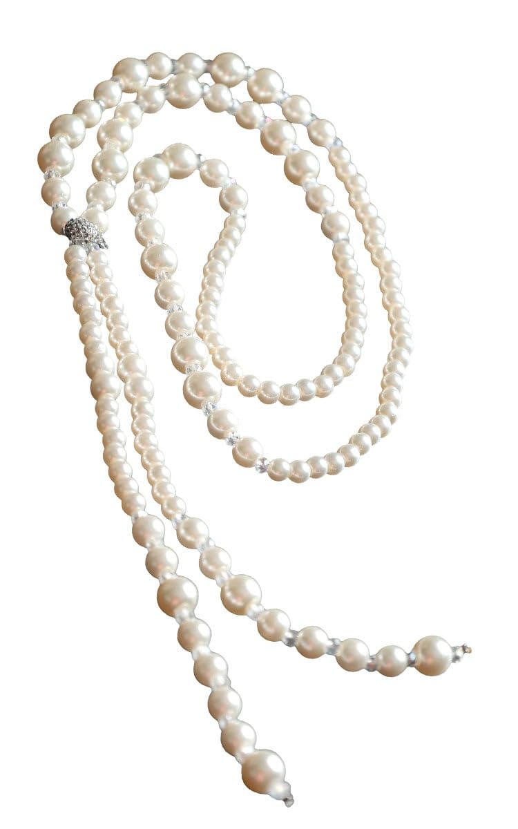 

[Gold Japan] Plus Size Women s Accessory Necklace, Pearl Clip, Long, Elegant, Occasion, Spring, Summer, Autumn, Winter, goldy-1802, Free Size, White