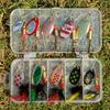 10 Stück Angelköder Spinnerbait Rooster Tail Angelköder Bass Forelle Lachs Harte Metall Spinnerköder Set mit Tackleboxen