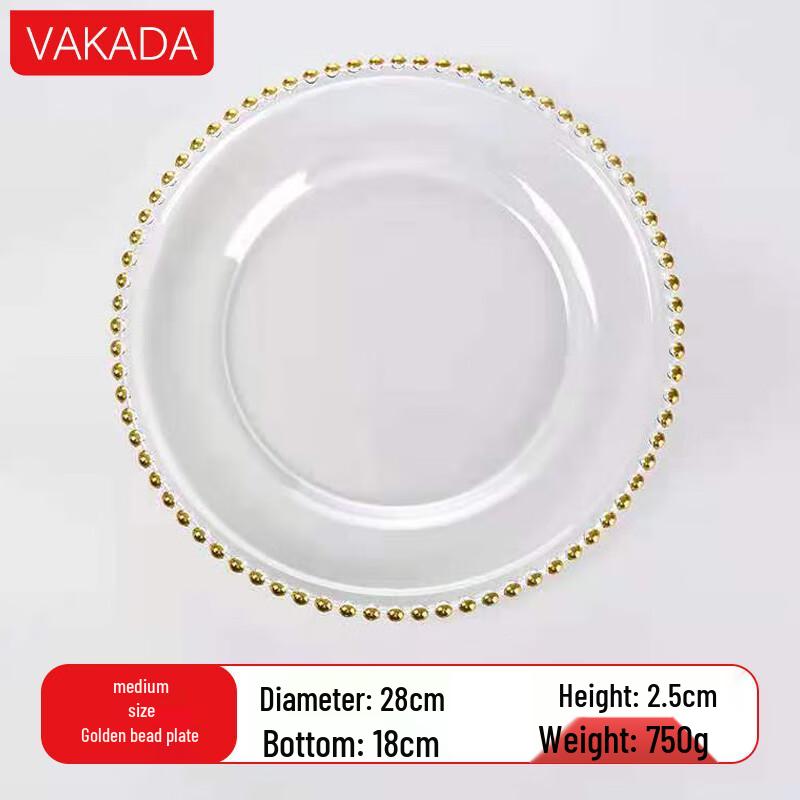 VAKADA Round Glass Salad & Fruit Plate