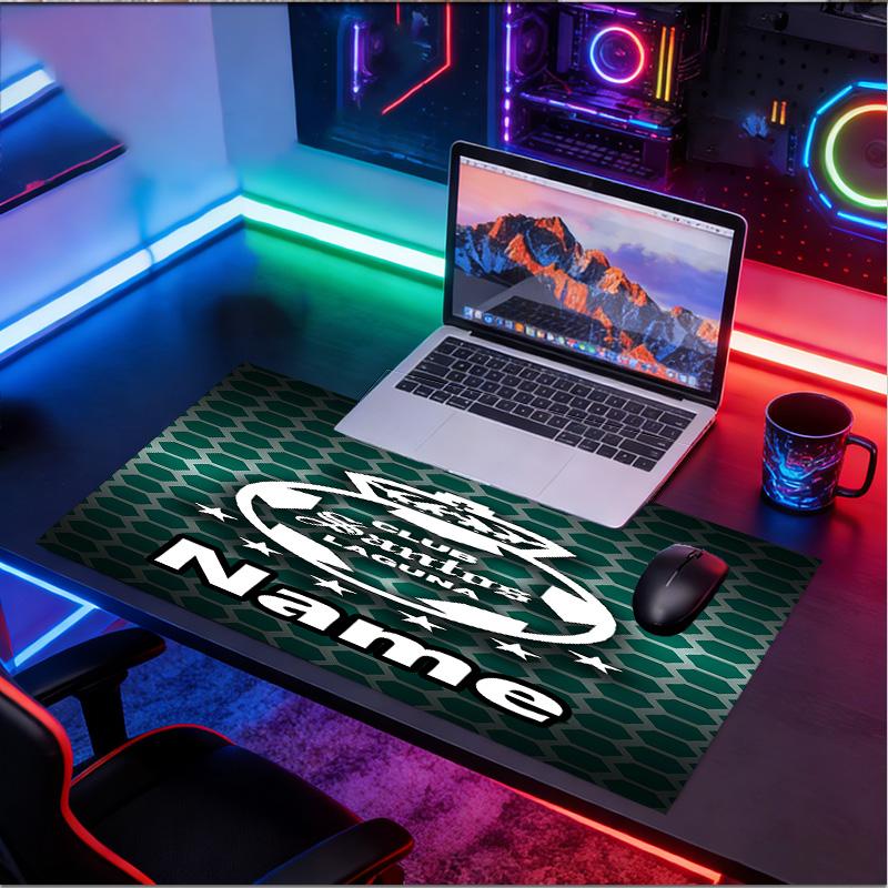 Custom Name Personalized Club Santos Laguna Pattern Mousepad, Laptop PC Desk Mat, Decorative Desk Mat for Home Keyboard Pad Gift