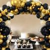 114pcs Black Gold Balloon Garland Arch Confetti Latex Baloons Graduation 30th 40th 50th Birthday Party Decor Adults Baby Shower