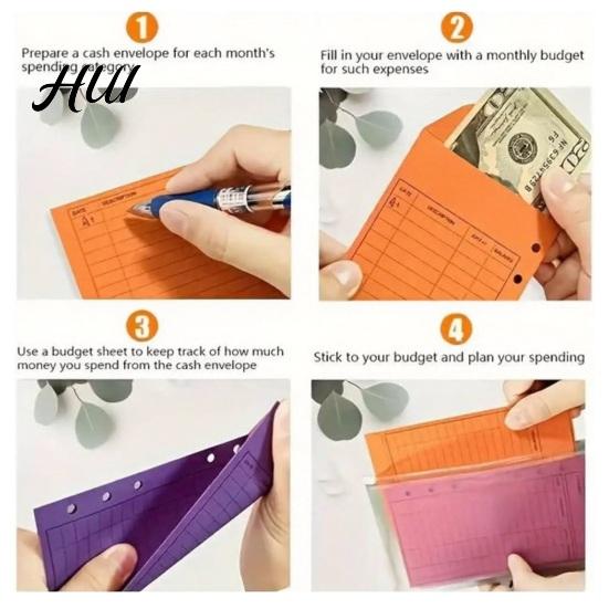 Cash Savings Envelopes 1 Set 12 Colors Budget Envelope Binder, Organizer for Management Budgeting, A6 6-Ring Money Planner Binder Saving Tracking