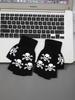 1 Pair New Kids Halloween Skeleton Skull Half Finger Luminous Punk Gloves Winter Skull Fingerless Black Mitten