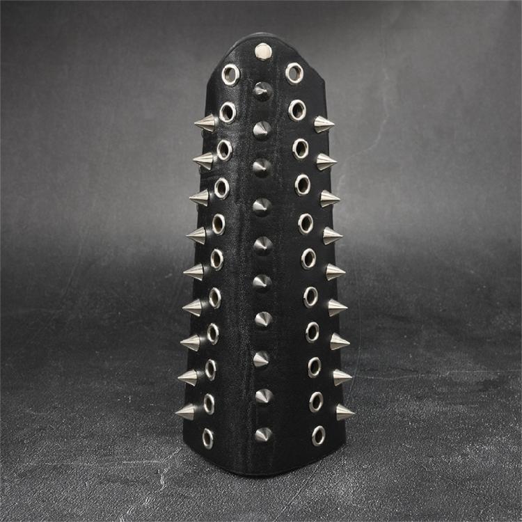 Victorian Arm Bracers With Metal Rivets Studs Wax Rope Laceup Design For Theme Occasion Halloween Party Dressingup Props
