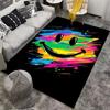 Colorful Smiley Face Carpet Set Black Carpet Set (1 Duvet Cover, 2 Pillowcases, Duvet Not Included)