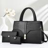 Casual large-capacity tote handbag 2026 new textured crocodile pattern simple shoulder child and mother bag
