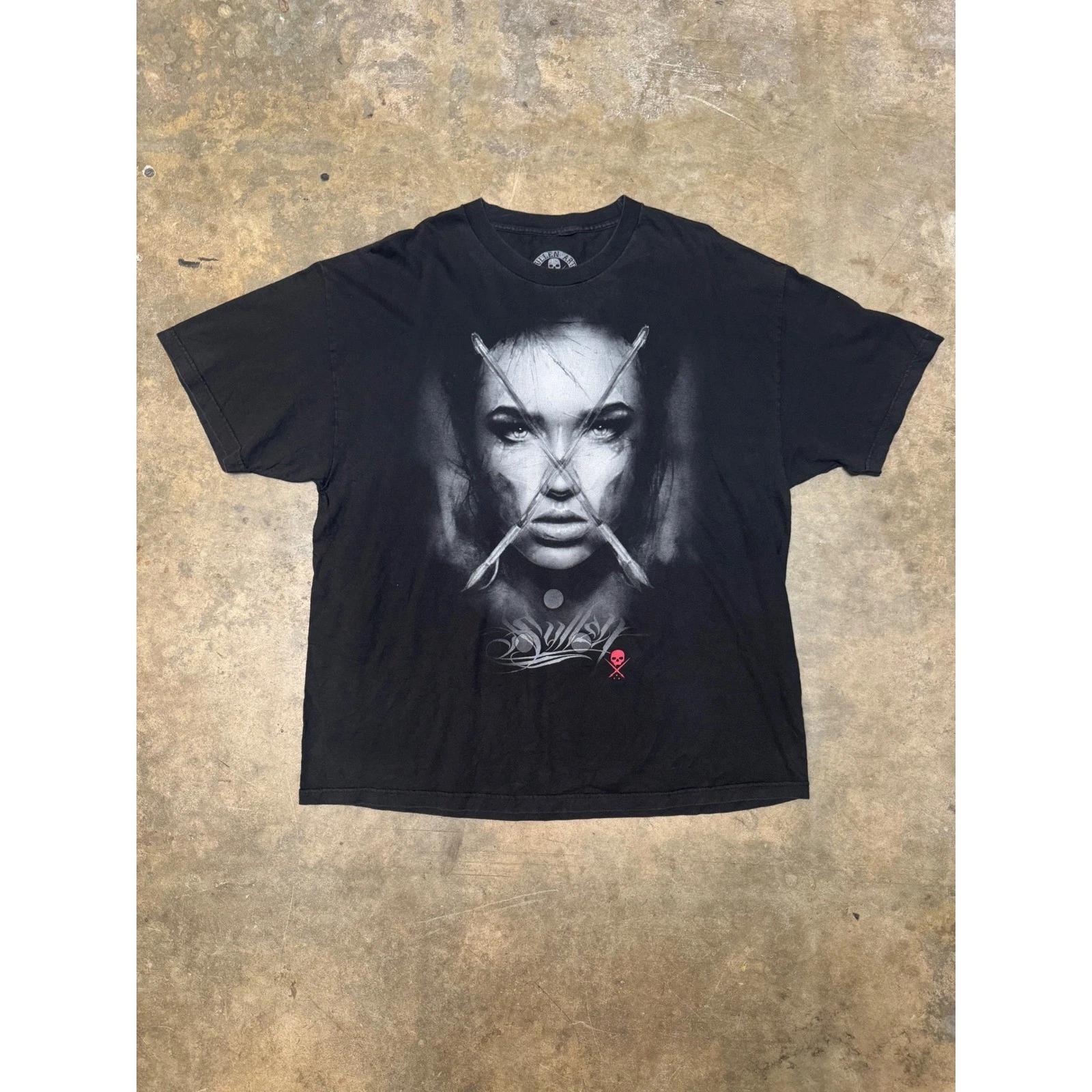 

Sullen Art Collective Jake Connolly Graphic 100% Cotton T-shirt Mens Tees Top Black Mens 2XL 4XL