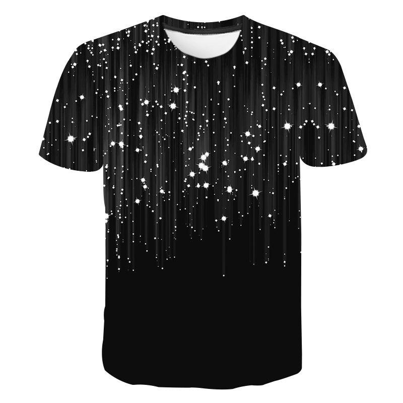 Summer New Men's 3D Short Sleeved T-shirt Animal Tiger Head T-shirt