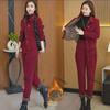 2024 Damen-Cordsamtanzug im koreanischen Stil: Herbst/Winter Casual & Trendy Zweiteiler