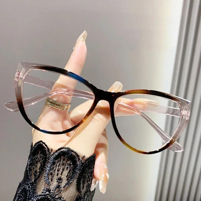 

Female Male Fashionable Finished Myopia Eyewear Retro Fashionable Anti-blue Light Eyewear Unisex Retro Cat Eye Frame Eyeglasses -2.0