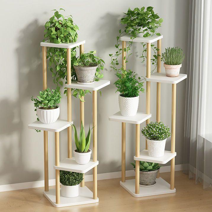 Iron Art Flower Stand with Wheels, Multi-tiered for Indoor/Outdoor Balcony Use