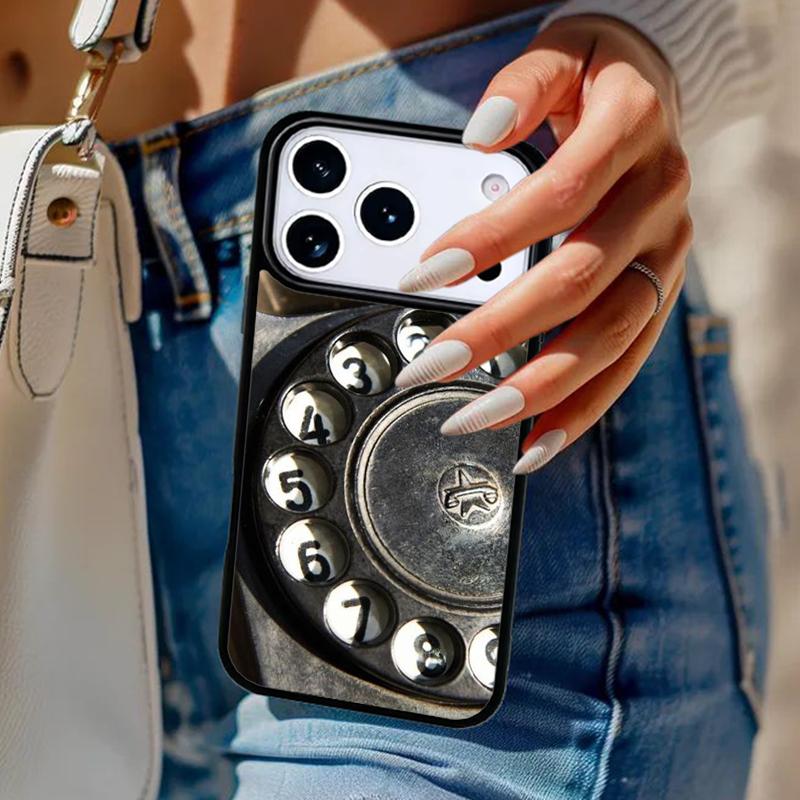 Retro rotary dial telephone Phone Case For iPhone 17 Air 14 15 13 12 Max Cover For Apple 16e 11 Pro Max Plus Coque